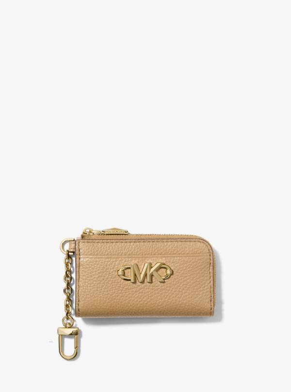 Damske Penazenky Michael Kors Piper Pebbled Leather Zip Card Case Hnede - Doplnky Michael Kors Obchod | KCWMT-8695